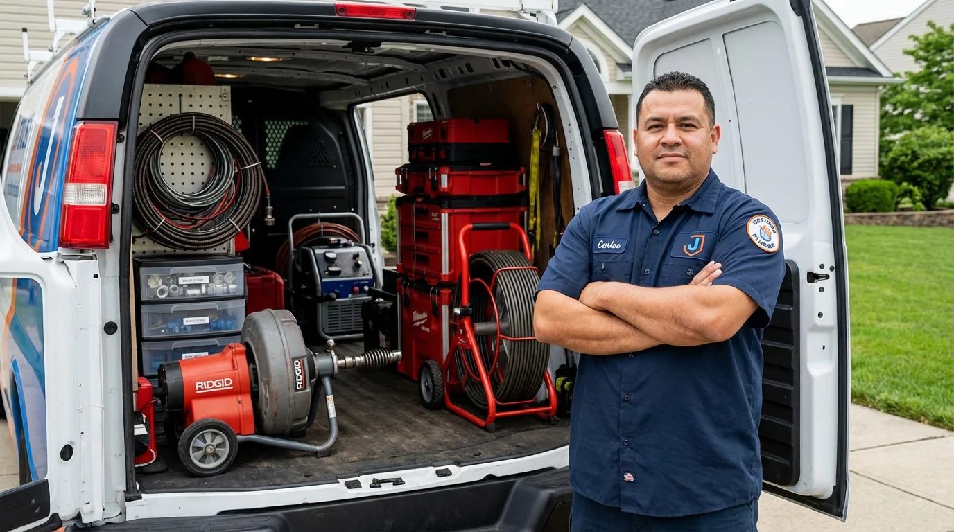 Professional drain cleaning equipment and Johns Plumbing LLC plumber in Benkelman