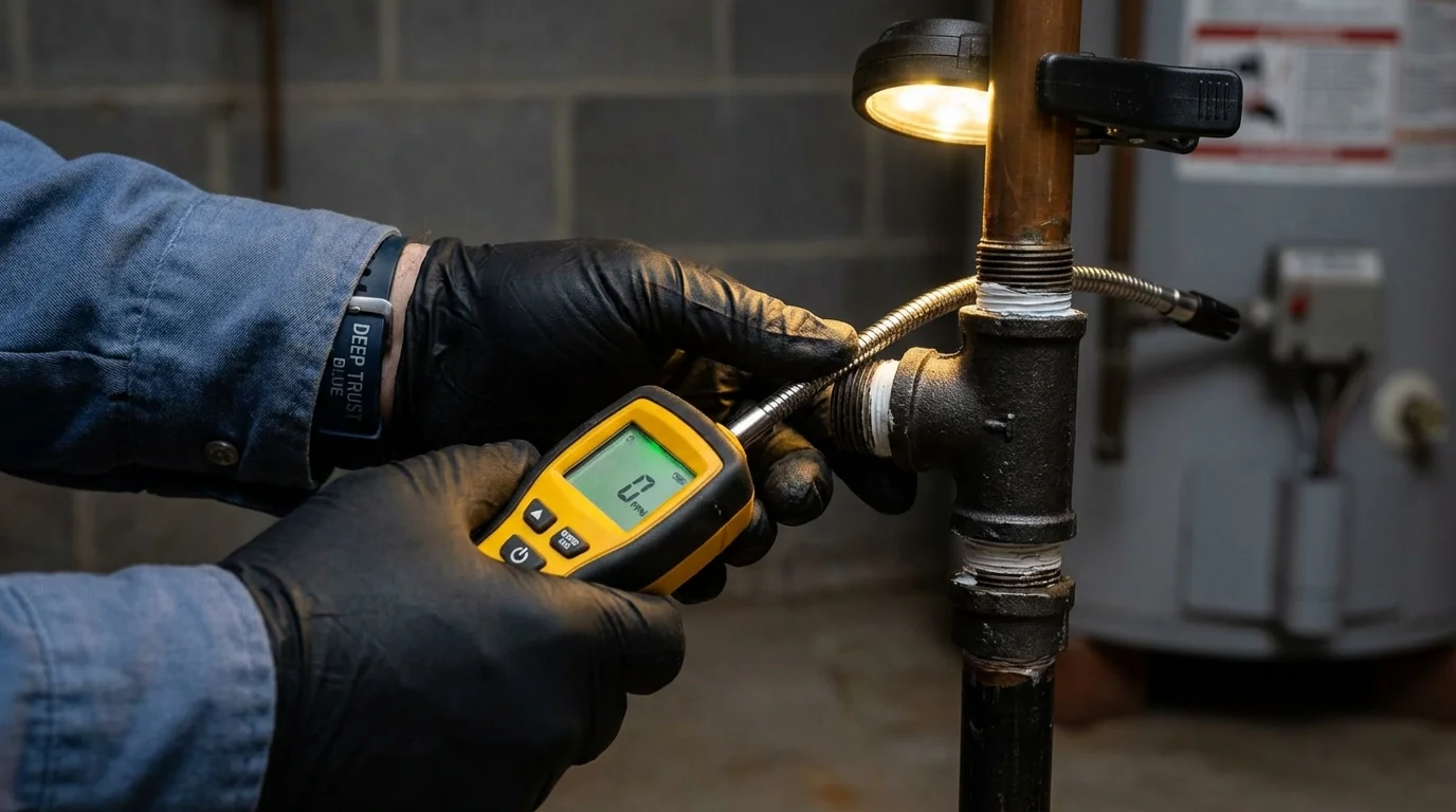 Gas leak detection with electronic sniffer by Johns Plumbing LLC in Benkelman