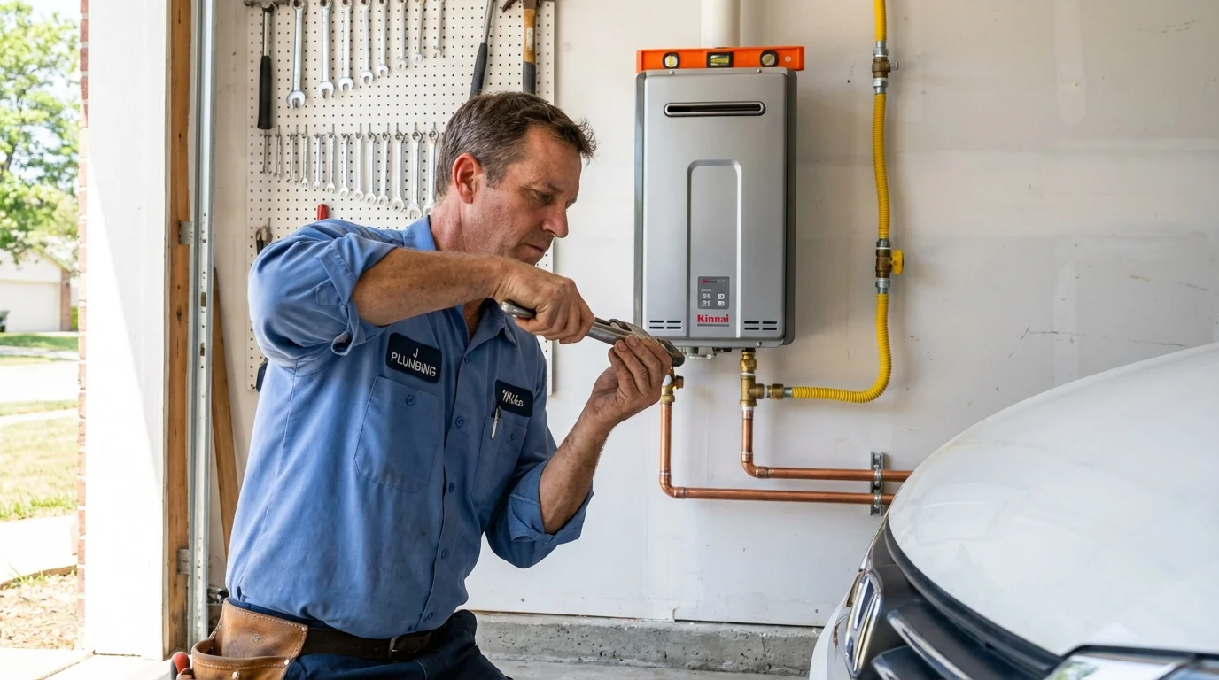 Tankless water heater installation by a Johns Plumbing LLC plumber in Benkelman